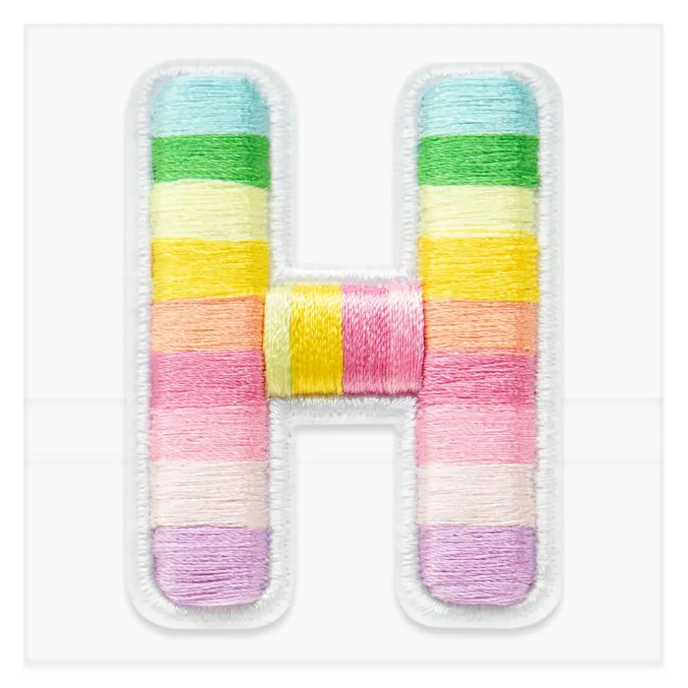 2" Pastel Rainbow Stripes Letter Iron-On & Adhesive Patch by Make Market®
