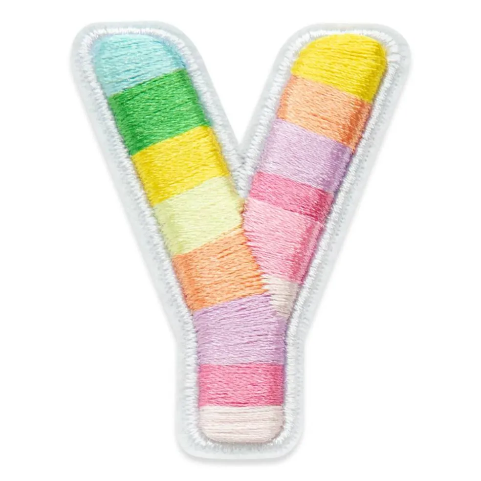 2" Pastel Rainbow Stripes Letter Iron-On & Adhesive Patch by Make Market®
