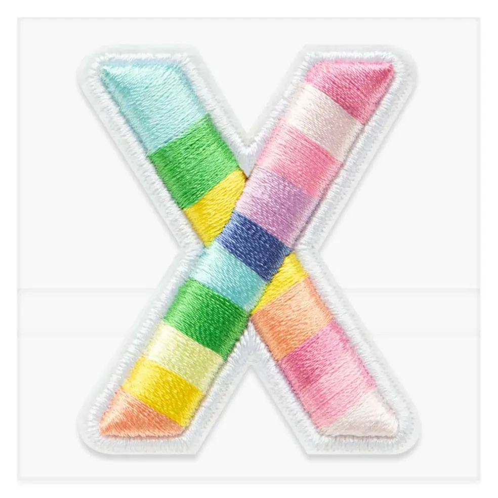 2" Pastel Rainbow Stripes Letter Iron-On & Adhesive Patch by Make Market®