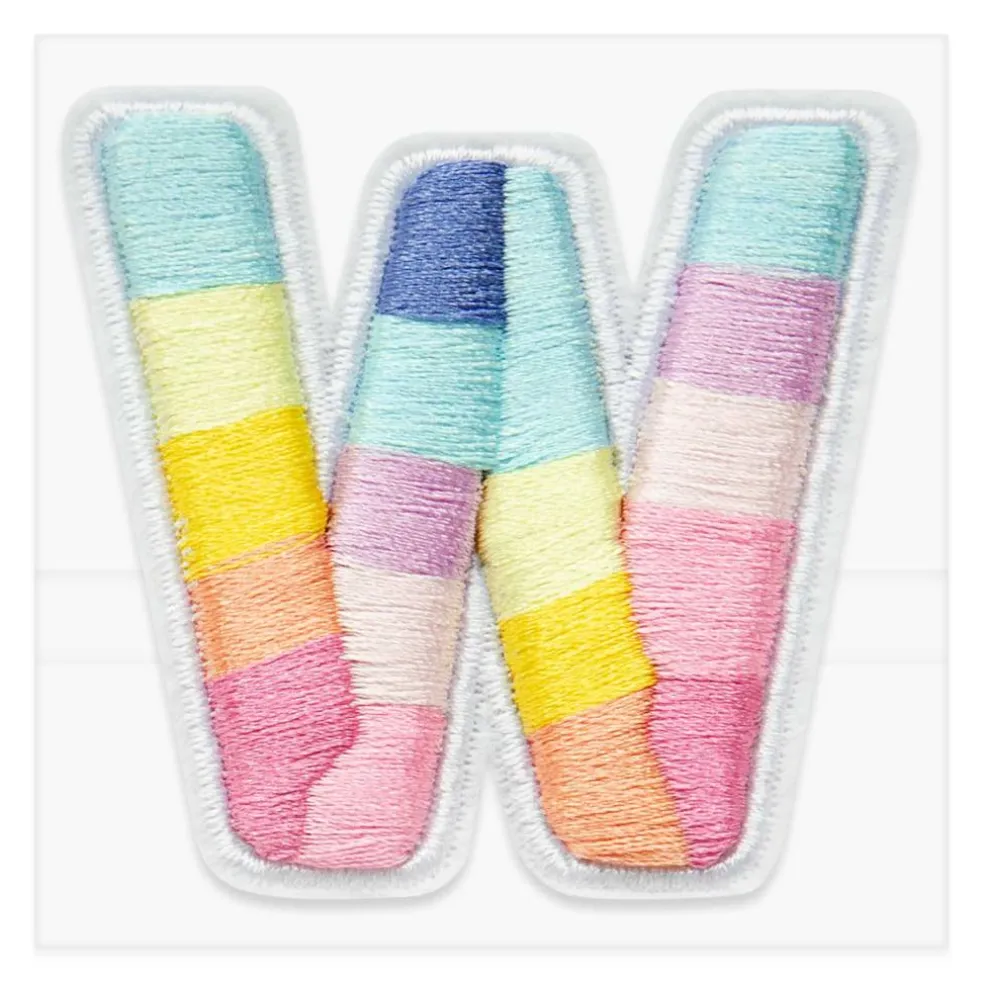 2" Pastel Rainbow Stripes Letter Iron-On & Adhesive Patch by Make Market®