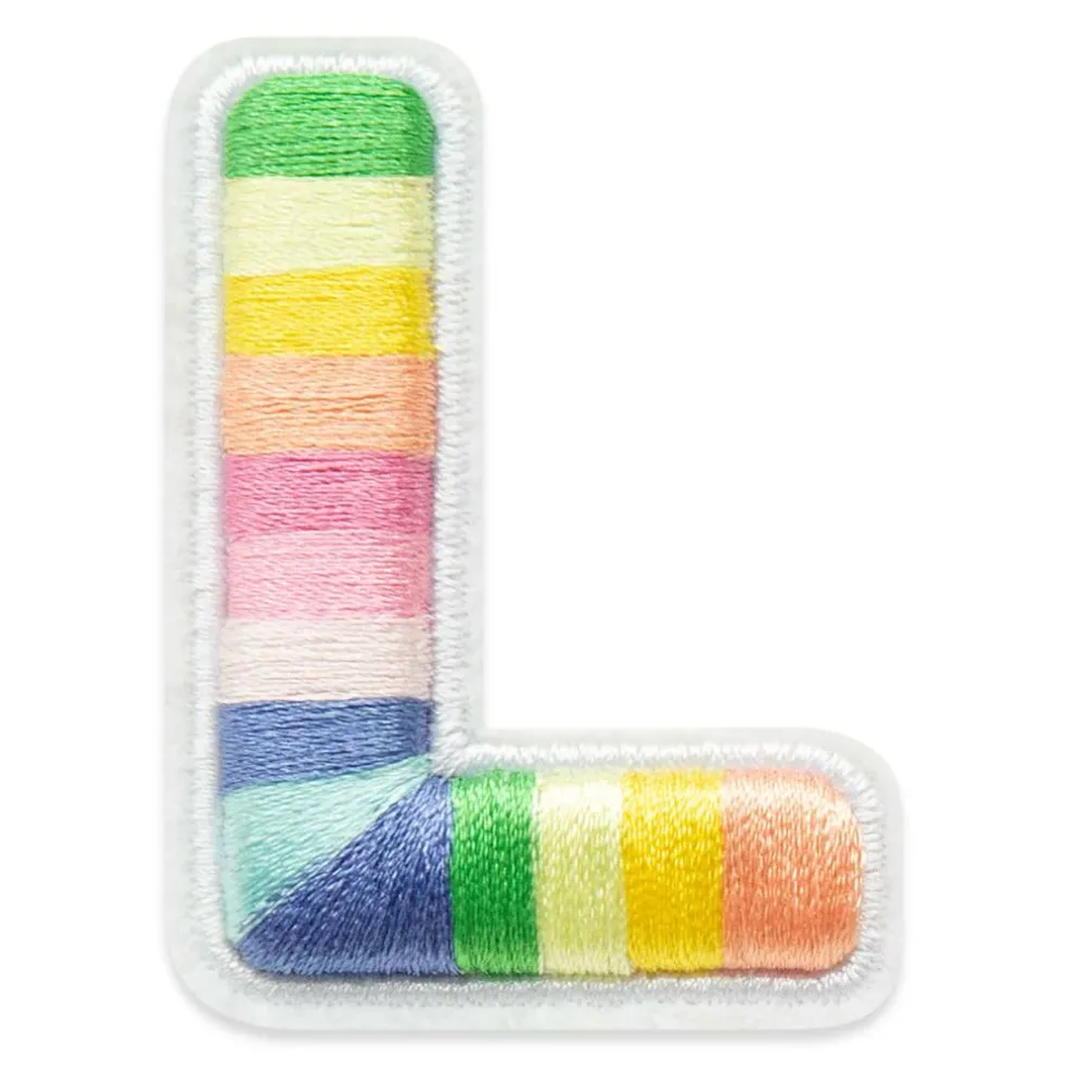 2" Pastel Rainbow Stripes Letter Iron-On & Adhesive Patch by Make Market®