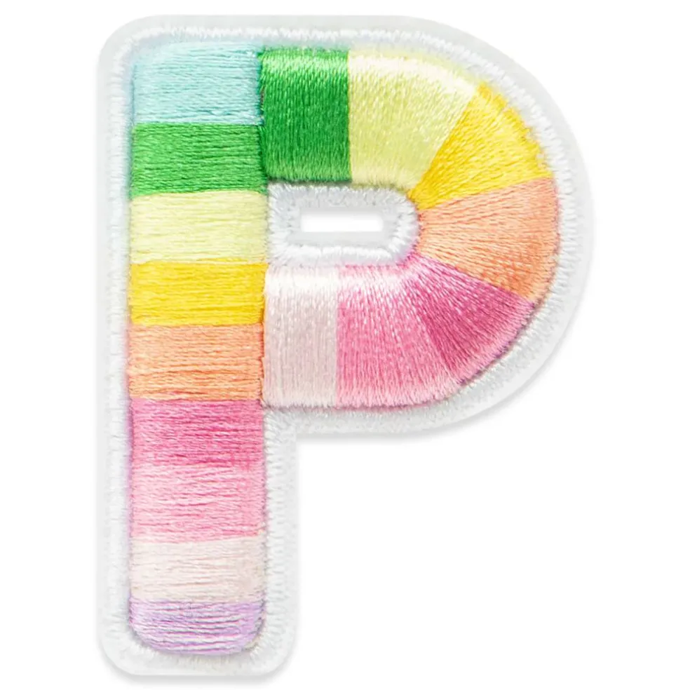 2" Pastel Rainbow Stripes Letter Iron-On & Adhesive Patch by Make Market®