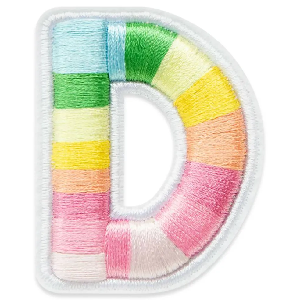 2" Pastel Rainbow Stripes Letter Iron-On & Adhesive Patch by Make Market®