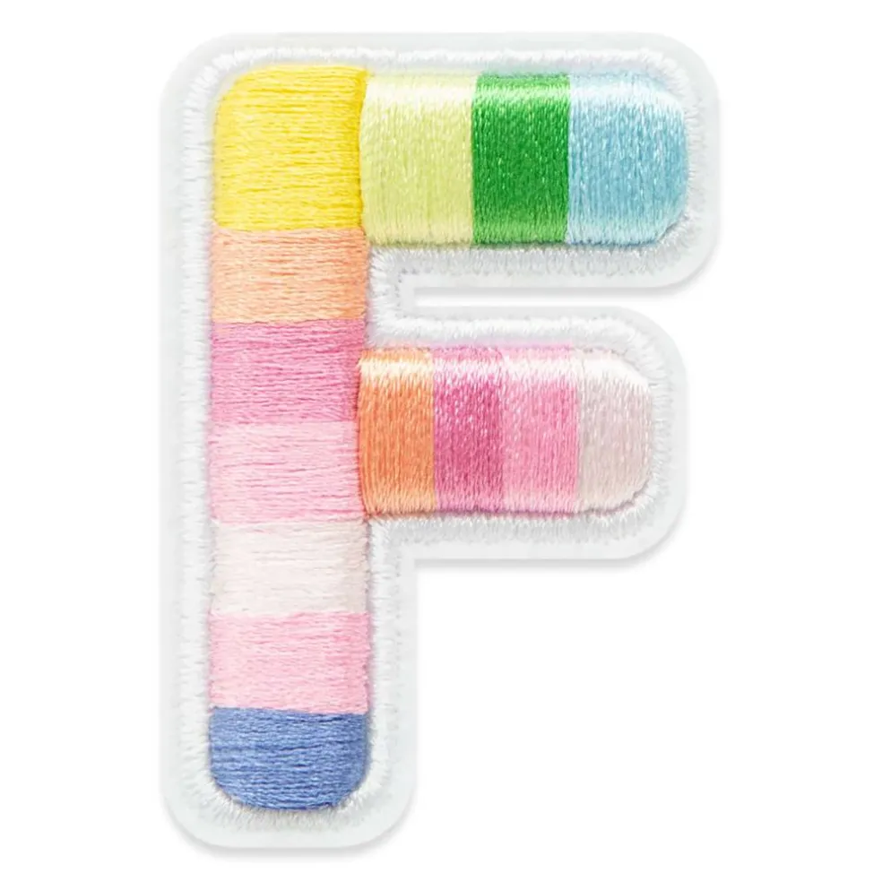 2" Pastel Rainbow Stripes Letter Iron-On & Adhesive Patch by Make Market®