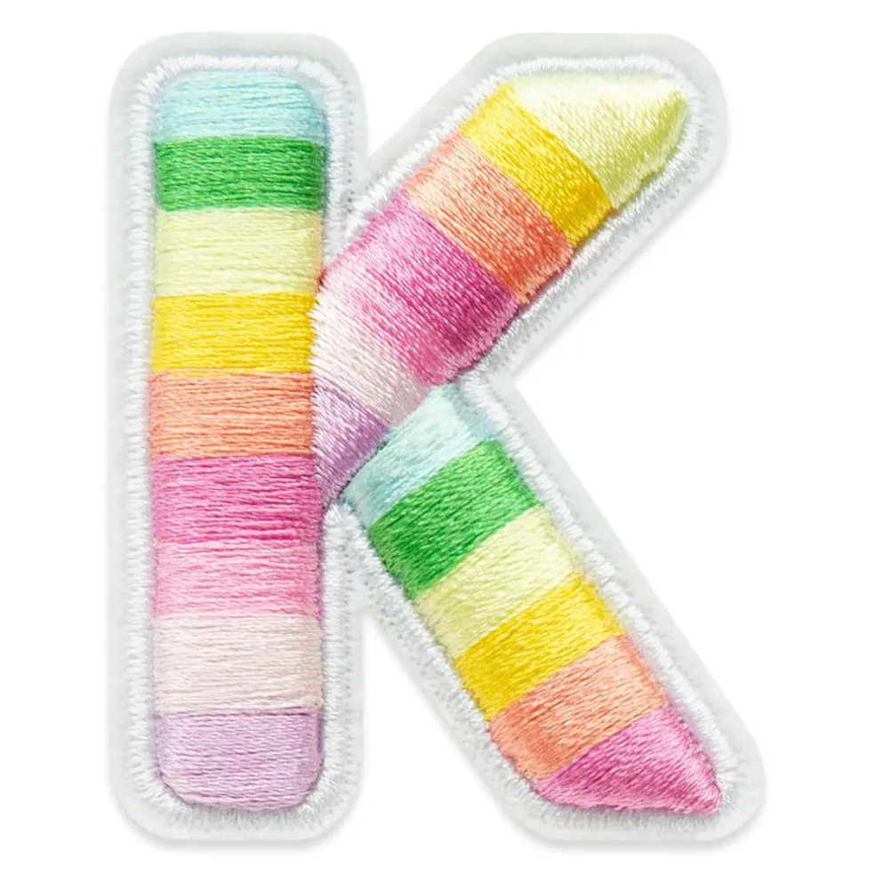2" Pastel Rainbow Stripes Letter Iron-On & Adhesive Patch by Make Market®