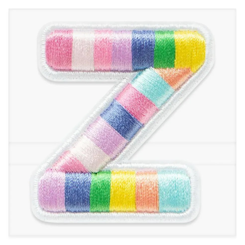 2" Pastel Rainbow Stripes Letter Iron-On & Adhesive Patch by Make Market®