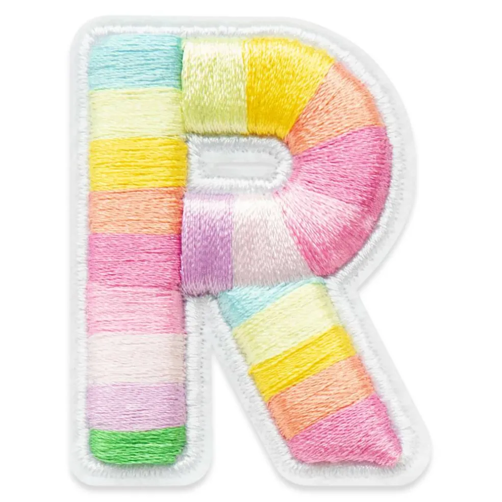 2" Pastel Rainbow Stripes Letter Iron-On & Adhesive Patch by Make Market®