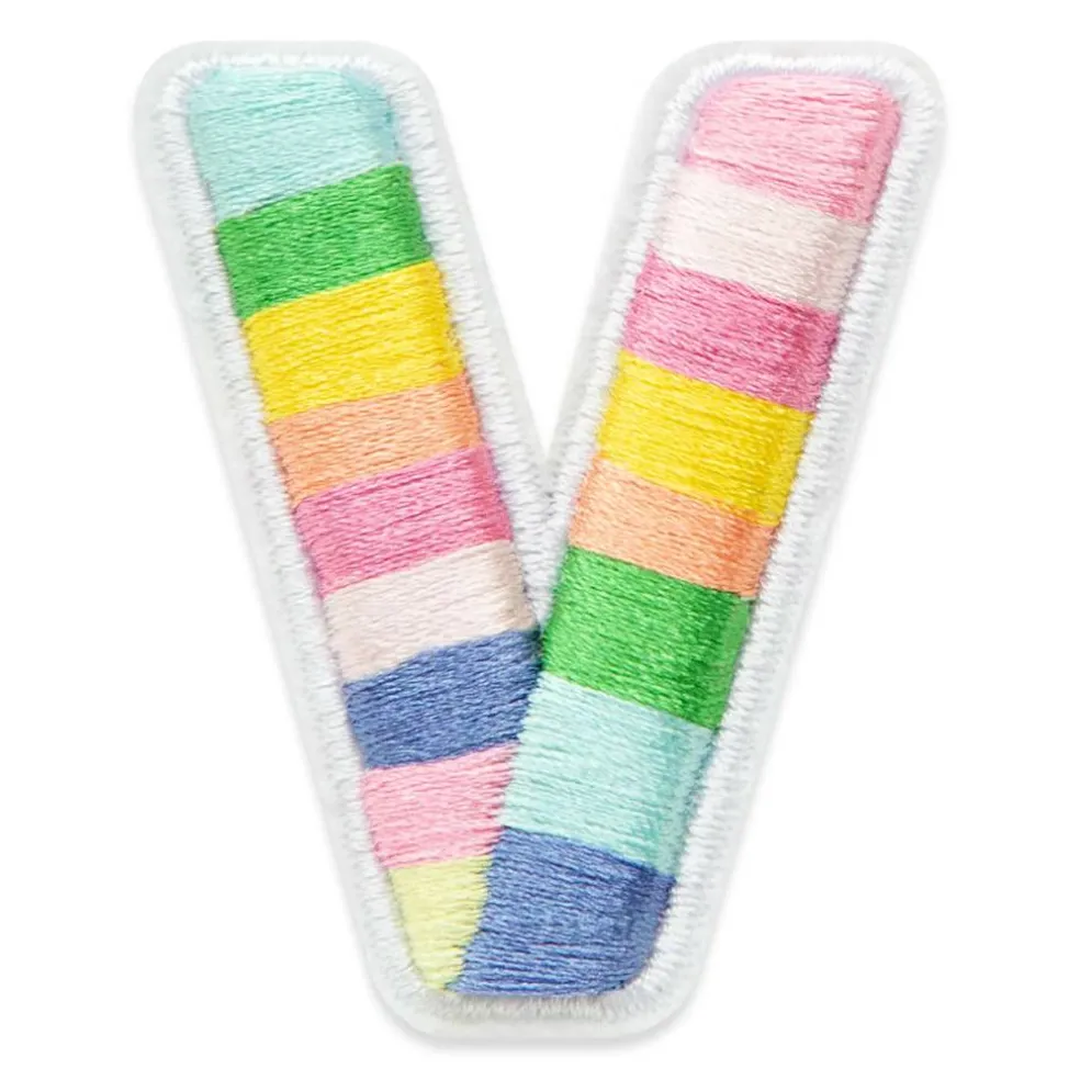 2" Pastel Rainbow Stripes Letter Iron-On & Adhesive Patch by Make Market®