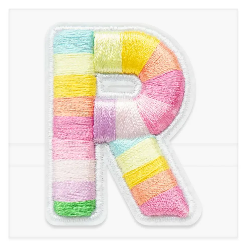 2" Pastel Rainbow Stripes Letter Iron-On & Adhesive Patch by Make Market®