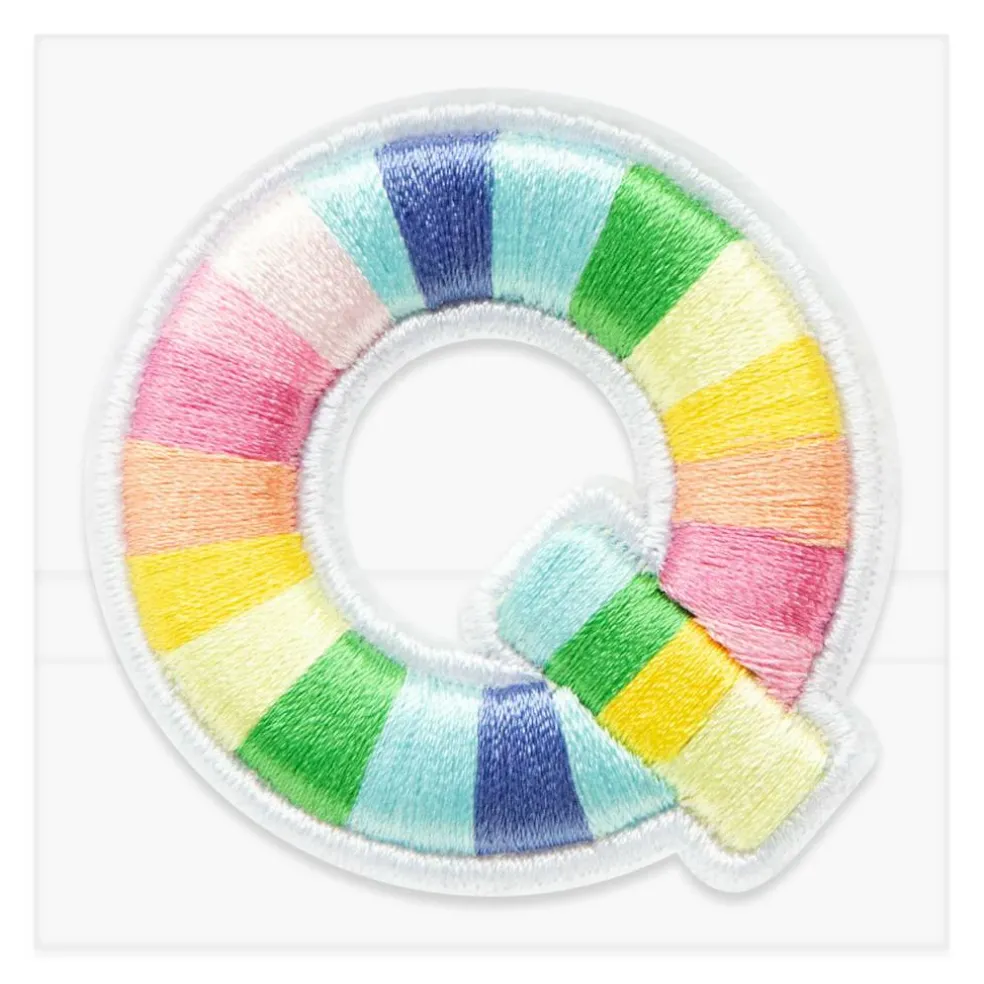 2" Pastel Rainbow Stripes Letter Iron-On & Adhesive Patch by Make Market®