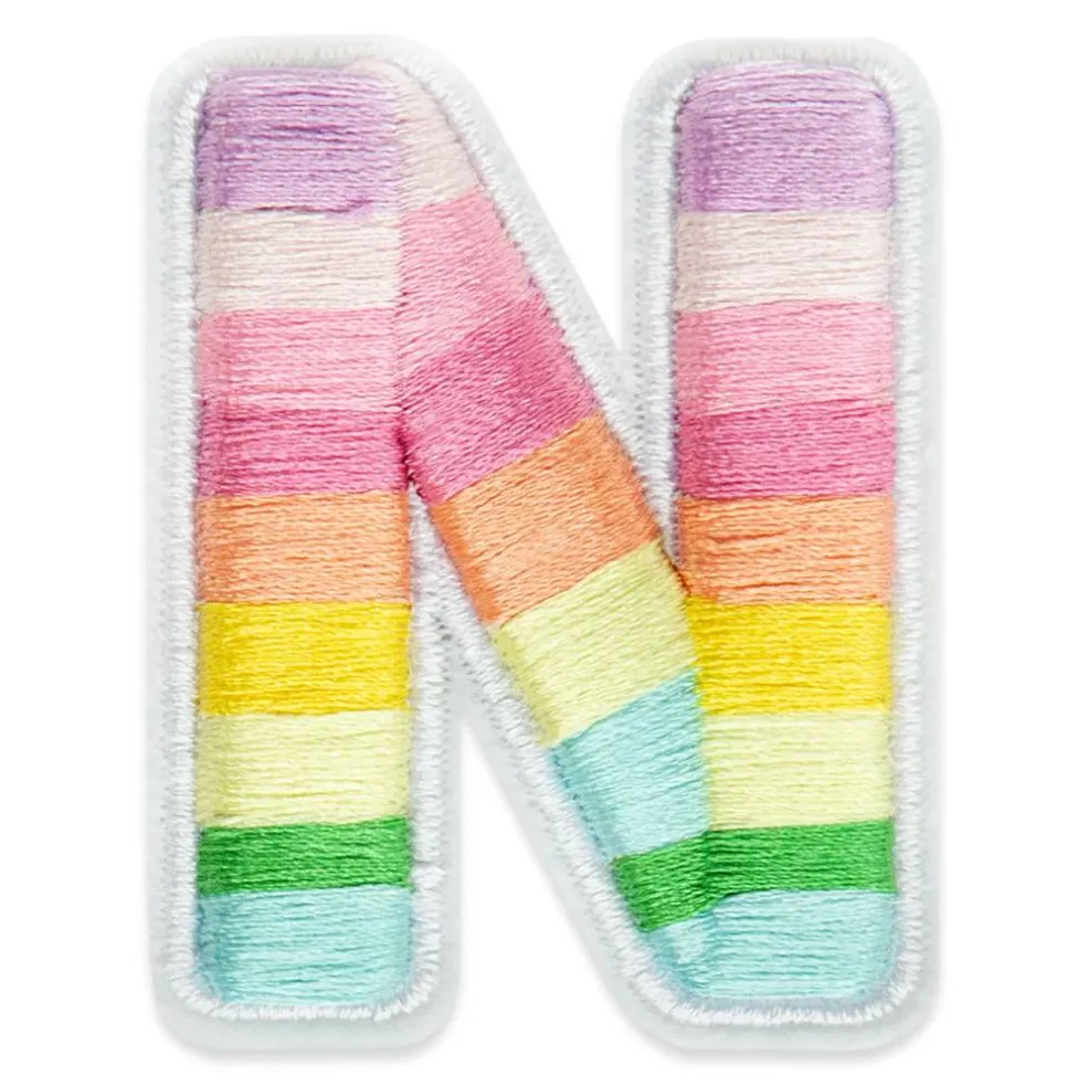 2" Pastel Rainbow Stripes Letter Iron-On & Adhesive Patch by Make Market®