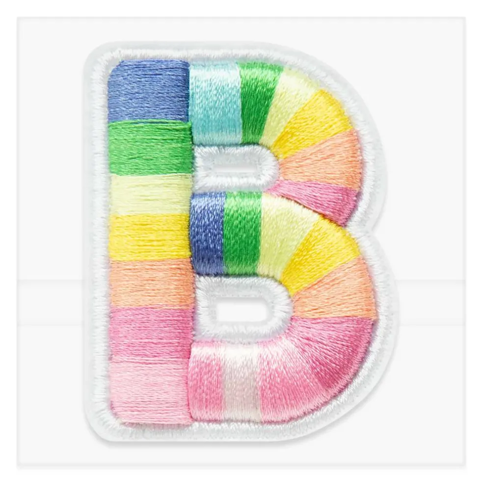 2" Pastel Rainbow Stripes Letter Iron-On & Adhesive Patch by Make Market®