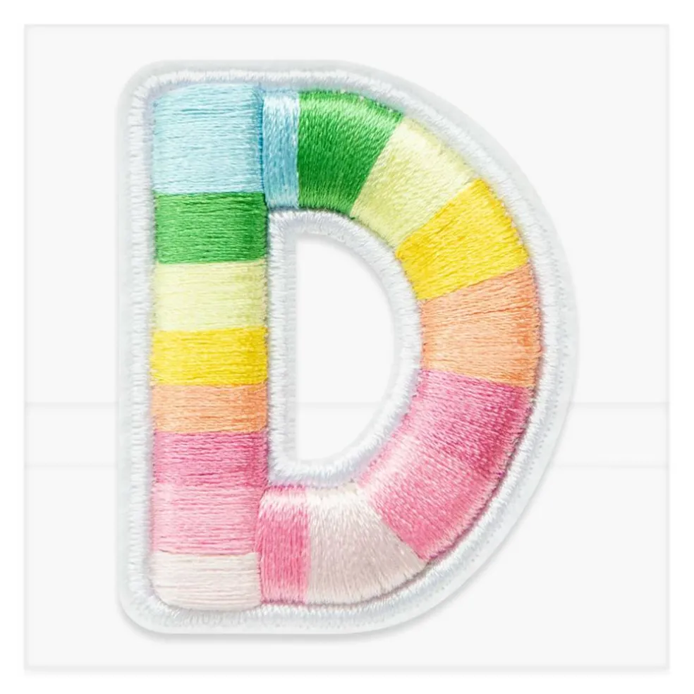 2" Pastel Rainbow Stripes Letter Iron-On & Adhesive Patch by Make Market®