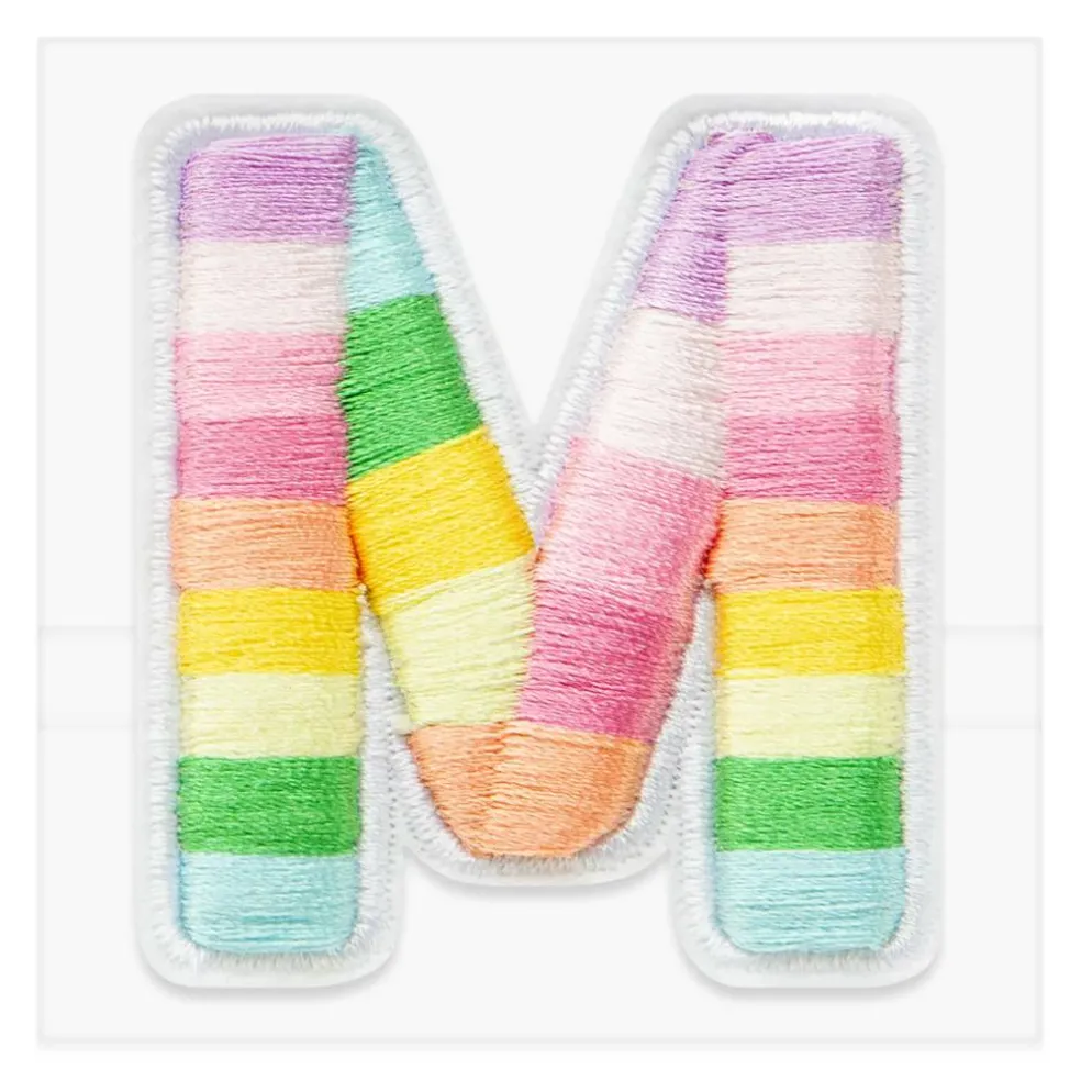 2" Pastel Rainbow Stripes Letter Iron-On & Adhesive Patch by Make Market®