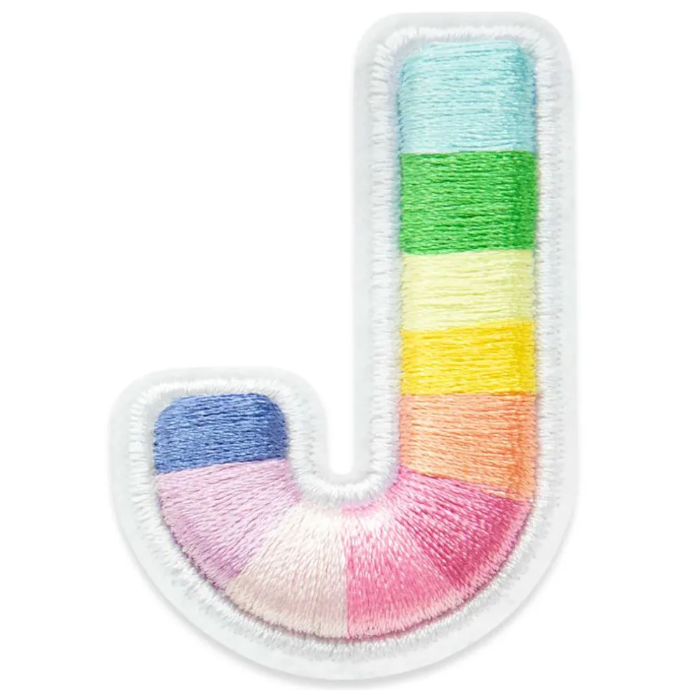 2" Pastel Rainbow Stripes Letter Iron-On & Adhesive Patch by Make Market®