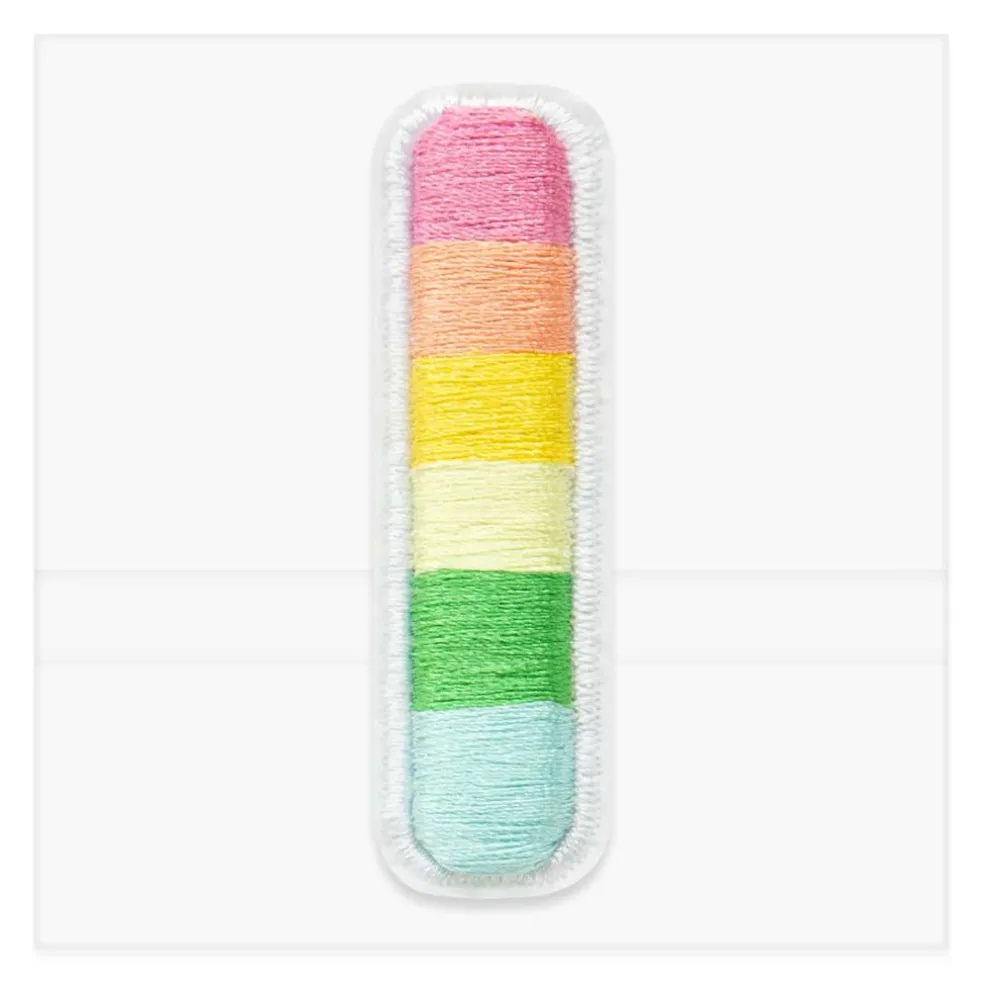 2" Pastel Rainbow Stripes Letter Iron-On & Adhesive Patch by Make Market®