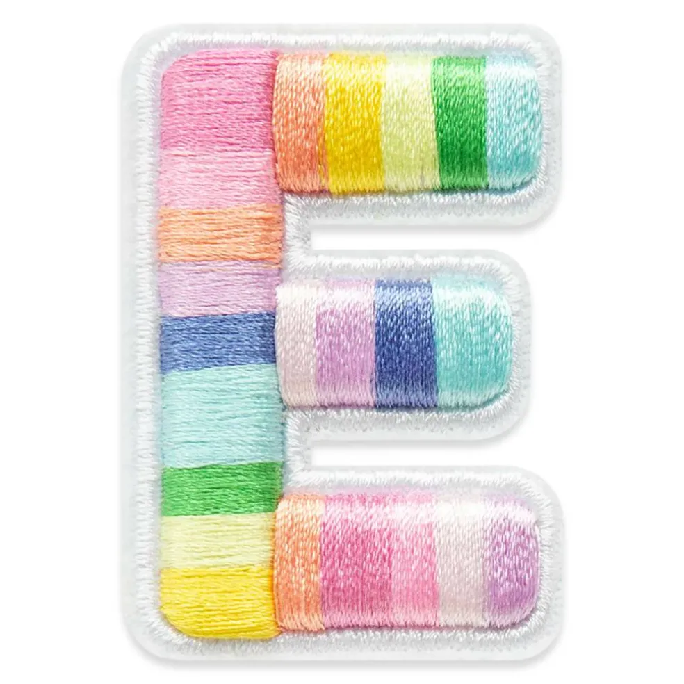 2" Pastel Rainbow Stripes Letter Iron-On & Adhesive Patch by Make Market®