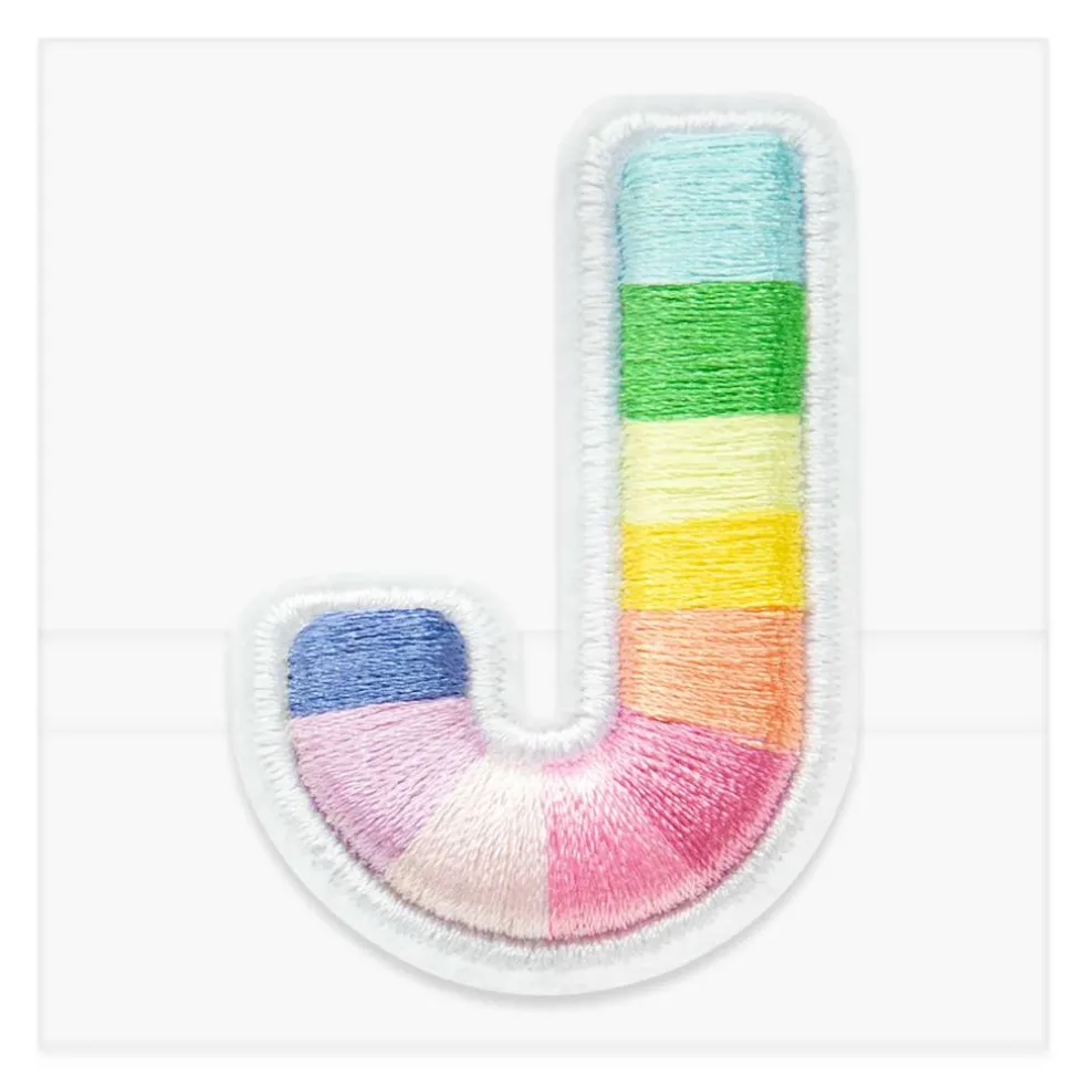 2" Pastel Rainbow Stripes Letter Iron-On & Adhesive Patch by Make Market®