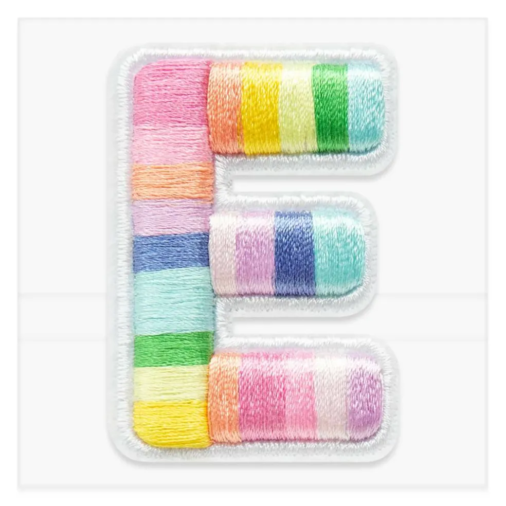 2" Pastel Rainbow Stripes Letter Iron-On & Adhesive Patch by Make Market®