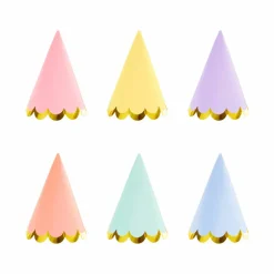 5" Pastel with Foil Scallop Party Hats by Celebrate Itâ„¢