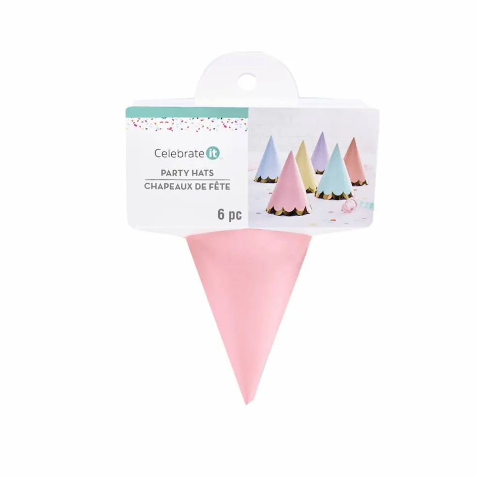 5" Pastel with Foil Scallop Party Hats by Celebrate It™