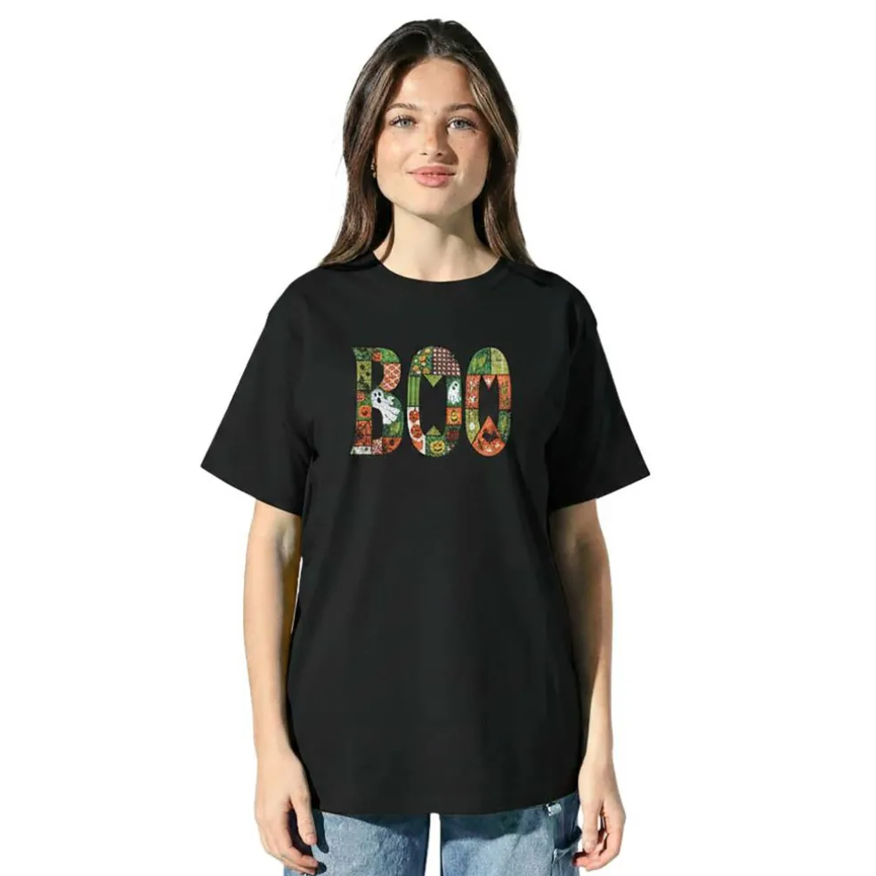 Patchwork Boo Adult T-Shirt