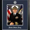 Patriot Frames Navy 8x10 Portrait Classic Black Frame with Silver Medallion