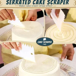 7-Pc Cake Scraper Set - Plastic Scrapers, Cake Smoother & Decorating Tools