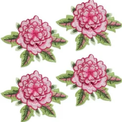 4 PC Mina Layered Embroidered Flower Patch Applique
