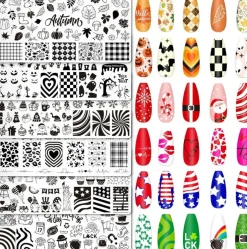 6Pcs All Holiday Nail Art Plates