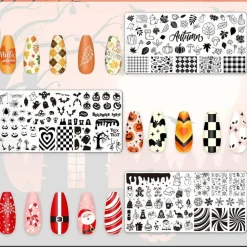 6Pcs All Holiday Nail Art Plates