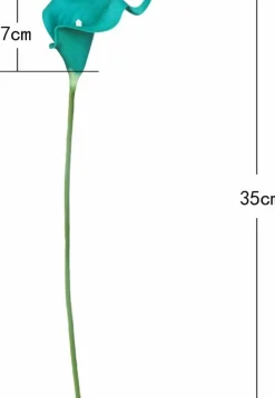 12 Pcs Artificial Calla Lily Flowers, Teal Blue Faux PU Real Touch Calla Lilies Bouquet, 13.7 Inch Wedding Bouquet Flowers for Home, Office, Party, Centerpieces & Event Decoration