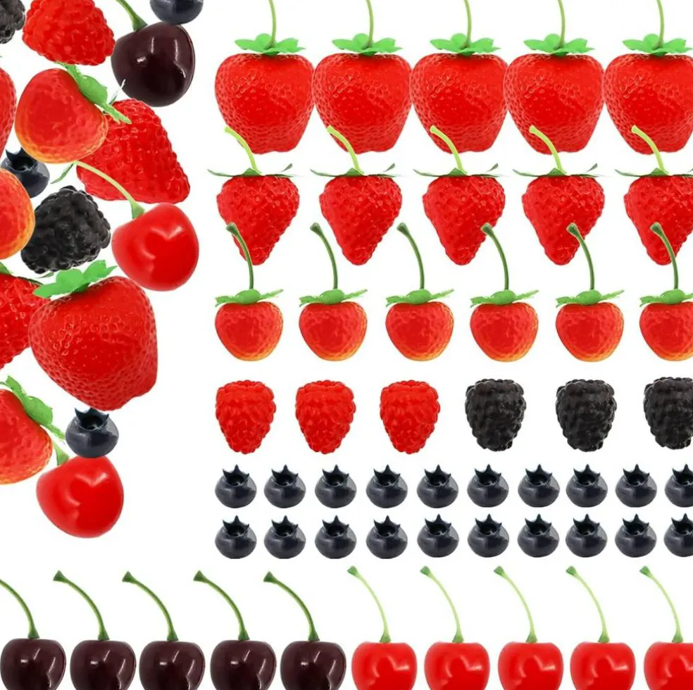 52 PCS Artificial Fake Fruit - Mixed Berries