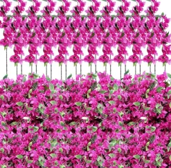60 Pcs Artificial Faux Bougainvillea Fake Flower Tabletop Arrangement
