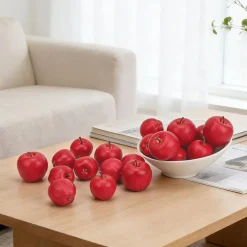 15 PCS Artificial Green Apple Decoration Fake Fruit Model12 Pcs Small Artificial Dark Red Apples, Realistic Fake Foam Fruit Decorations in 2 Sizes, Faux Apple Models for Home Decor, Photography Props, Wedding, Christmas, Thanksgiving and Store Displa