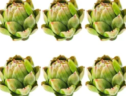 6PCS Artificial Green Artichokes, Realistic Faux Vegetables for Decoration, Lifelike Fake Artichoke Bowl Fillers for Home Kitchen Table Centerpieces, Wedding, Party & Photography Props