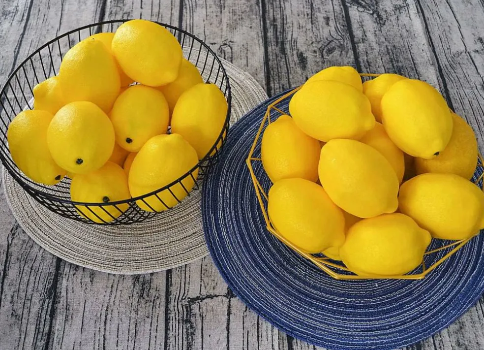 10pcs Artificial Lemons - (Big Size, Yellow)