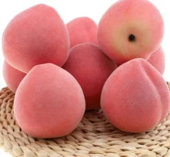 6PCS Artificial Peach Fake Fruit Decoration, Realistic Lifelike Foam Peaches, Decorative Fruit Display Models for Home Kitchen Table Centerpieces, Wedding Party Decor, Photography Props & Farmhouse Ornament