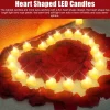 1000Pcs Artificial Rose Petals + 24Pcs LED Heart Light Candles