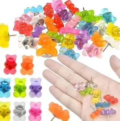 25 pcs bear push pins colorful thumbtacks for cork boards and bulletin boards