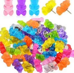 25 pcs bear push pins colorful thumbtacks for cork boards and bulletin boards