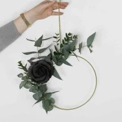 12PCS Black Artificial Roses with Stems, Gothic Silk Faux Rose Bouquet with Large 3.14" Flower Heads, Halloween Flowers for Vase Arrangement, Wedding Decor, Home Centerpieces & DIY Crafts