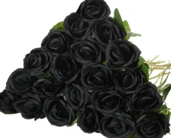 20PCS Black Artificial Roses with Long Stems, Realistic Silk Faux Rose Bouquet with 20 Inch Stems, Lifelike Flowers for Wedding Bouquets, Table Centerpieces, Home Decor, Party Arrangements & DIY Crafts