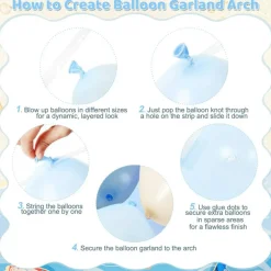 140PCS Blue Beach Balloon Arch Kit – Ocean Theme Balloon Garland in Dusty Blue, Light Blue, Sand & Pearl White for Sea, Pool, Baby Shower, Birthday & Under the Sea Party Decorations