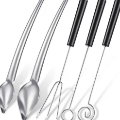 3 PCS Candy Dipping Tools Chocolate Dipping Fork Spoons Set 2 Pieces Culinary Decorating Spoons Chef Art Pencil for Decorative Plates Stainless Steel Chef Spoon
