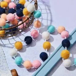 2 PCS Colorful Holiday Felt Ball Garland