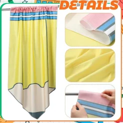 6 Pcs Colorful Pencil Classroom Curtains Velvet Window Panels for Kindergarten Daycare Playroom Primary School Bedroom Back to School Room Decorations