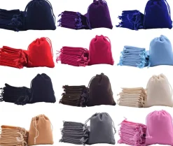 48pcs 12 Colors Mixed Drawstrings Velvet Gift Bags Jewelry Pouches for Wedding Favors, Candy Bags, Party Favors, 4.0x4.8''