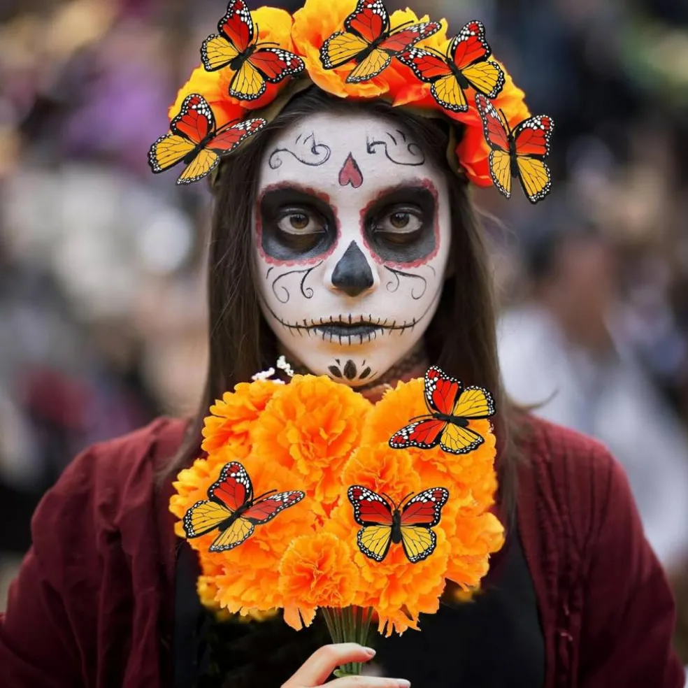 50pcs Day of The Dead Decorations(0.1"D x 0.2"W x 0.3"H)