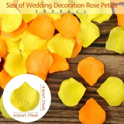 3100 PCS Day of the Dead Marigold Flowers & Rose Petals Set, Orange Yellow Artificial Silk Marigold Heads for DIY Garland Wreath Craft, Diwali Halloween Party Altar Decorations